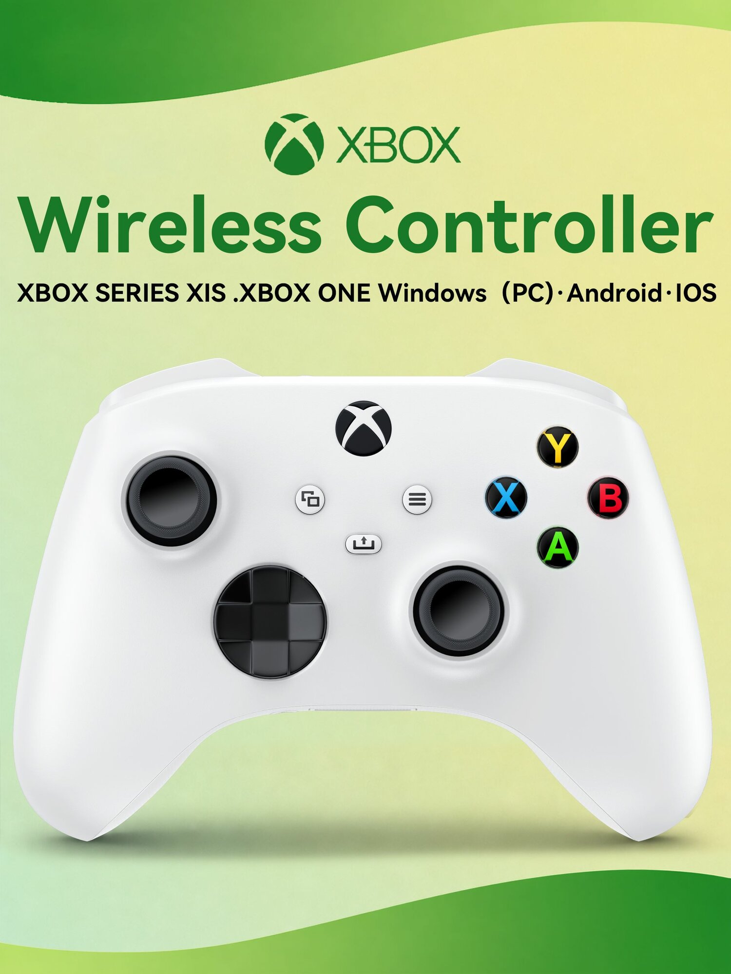 M icrosoft Геймпад Xbox Wireless Controller - Robot White, Bluetooth, Проводной, белый