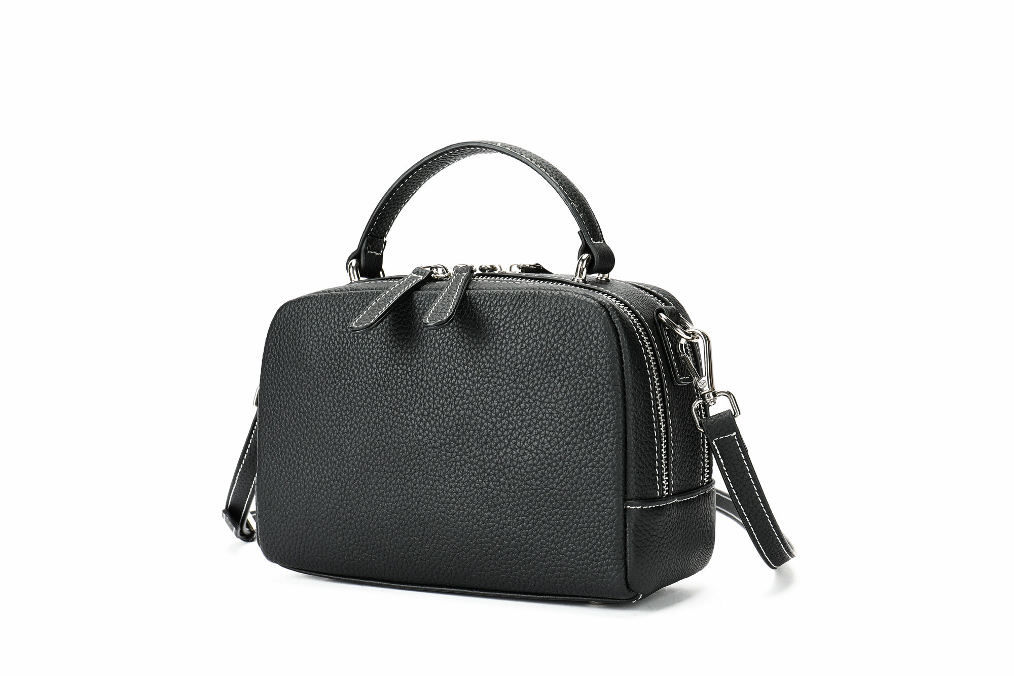 Сумка кросс-боди Daniele Riccardi, фактура зернистая, черный — фото 1