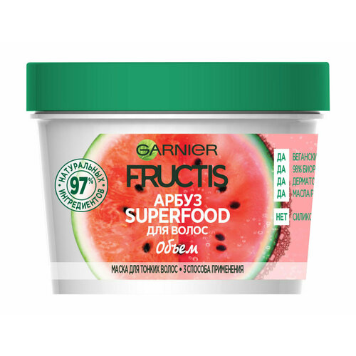 Маска для тонких волос с ароматом арбуза Garnier Fructis Superfood Mask