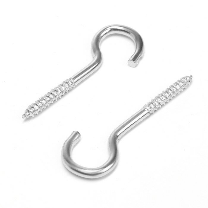 фото Шуруп-полукольцо, тундра, белый цинк, 2,5х40 мм, 10 шт