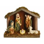 Декоративный набор рождественский вертеп, фарфор, дерево, 14х11 см, Koopman International AAA900810 - изображение