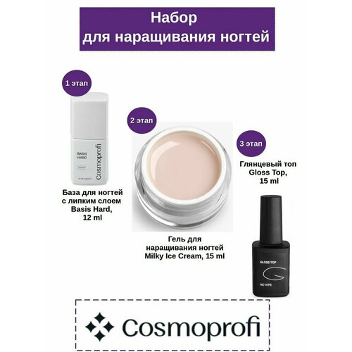 Набор для наращивания ногтей (Milky Ice Cream) топ для ногтей i envy you ultra gloss 15 мл