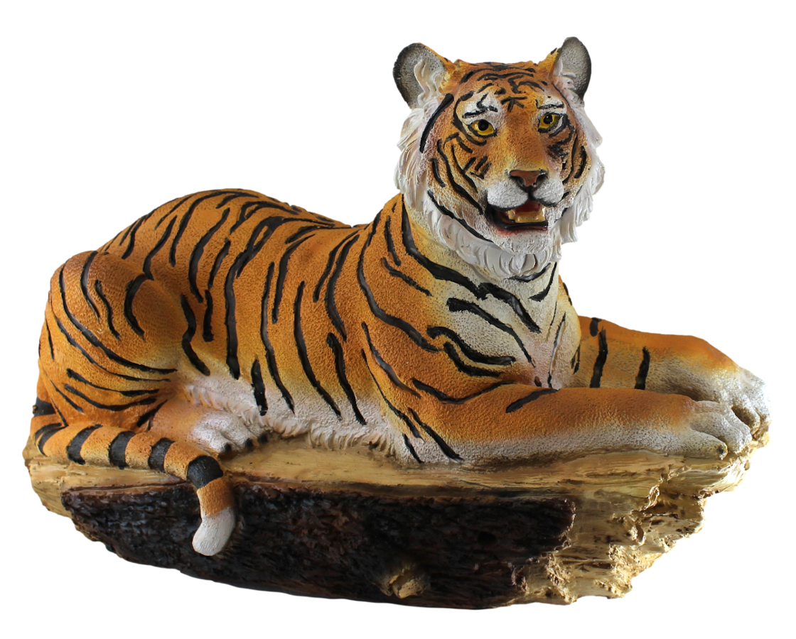 Фигура декоративная "Тигр на бревне"