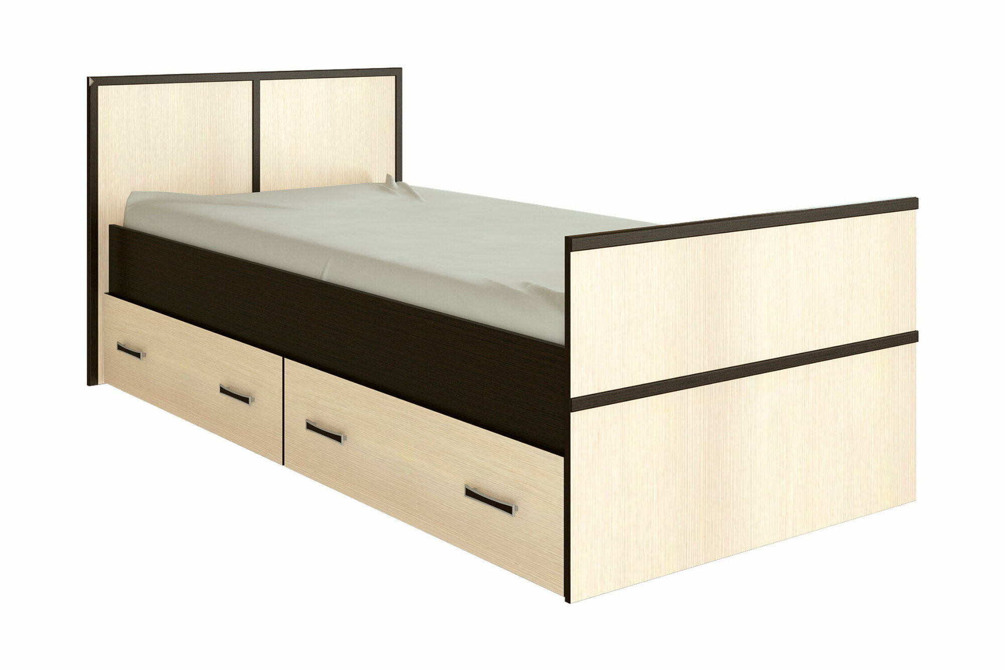 фото Кровать BTS Сакура 0.9 м с ортопедическим основанием дуб сонома / белый 203.4х105х86 см