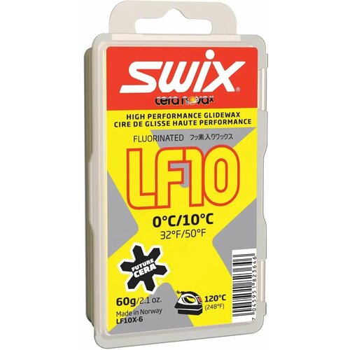 Мазь скольжения SWIX LF10X YELLOW 0C / +10C 60 ГР мазь скольжения swix bio racing цвет синий 60 г