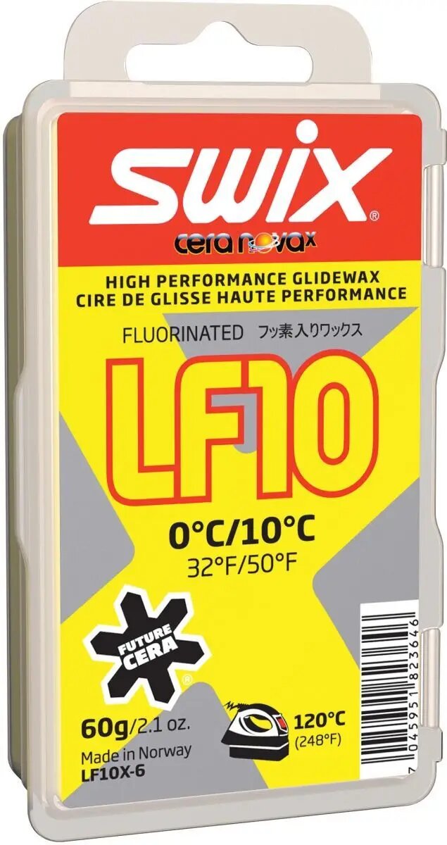 Низкофторовый парафин Swix LF10X Yellow, +10°… 0°С, 60 г