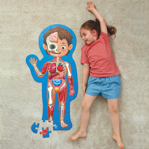 Детский пазл-игрушка Как устроено тело человека, 60 элементов в кейсе