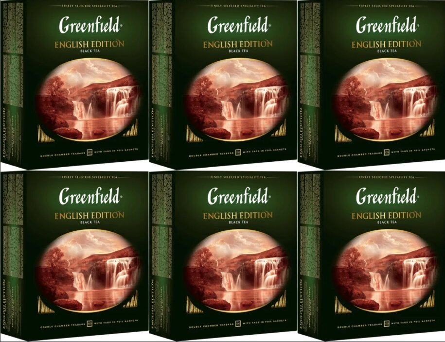 Чай черный Greenfield English Edition в пакетиках, 100 пак. (1 упак)