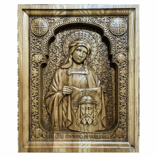 Икона Святая мученица Виринея (Вероника) резная из дерева 19х23 см икона святая ирина великомученица резная из дерева 19х23 см