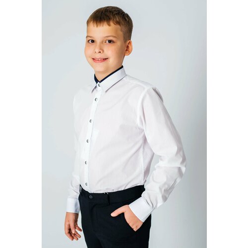 фото Школьная рубашка deloras, размер 146, белый