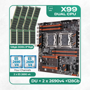 Комплект материнской платы X99: ZX-DU99D4 + 2 x Xeon E5 2690v4 + DDR4 128Гб 8х16Гб