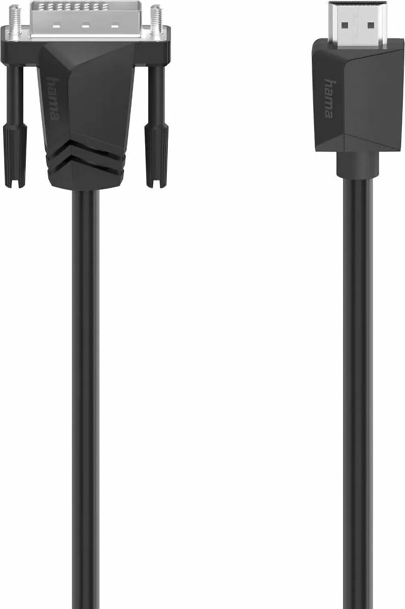 Кабель HAMA H-200715, DVI (m) (прямой) - HDMI (m) (прямой), 1.5м, черный [00200715]