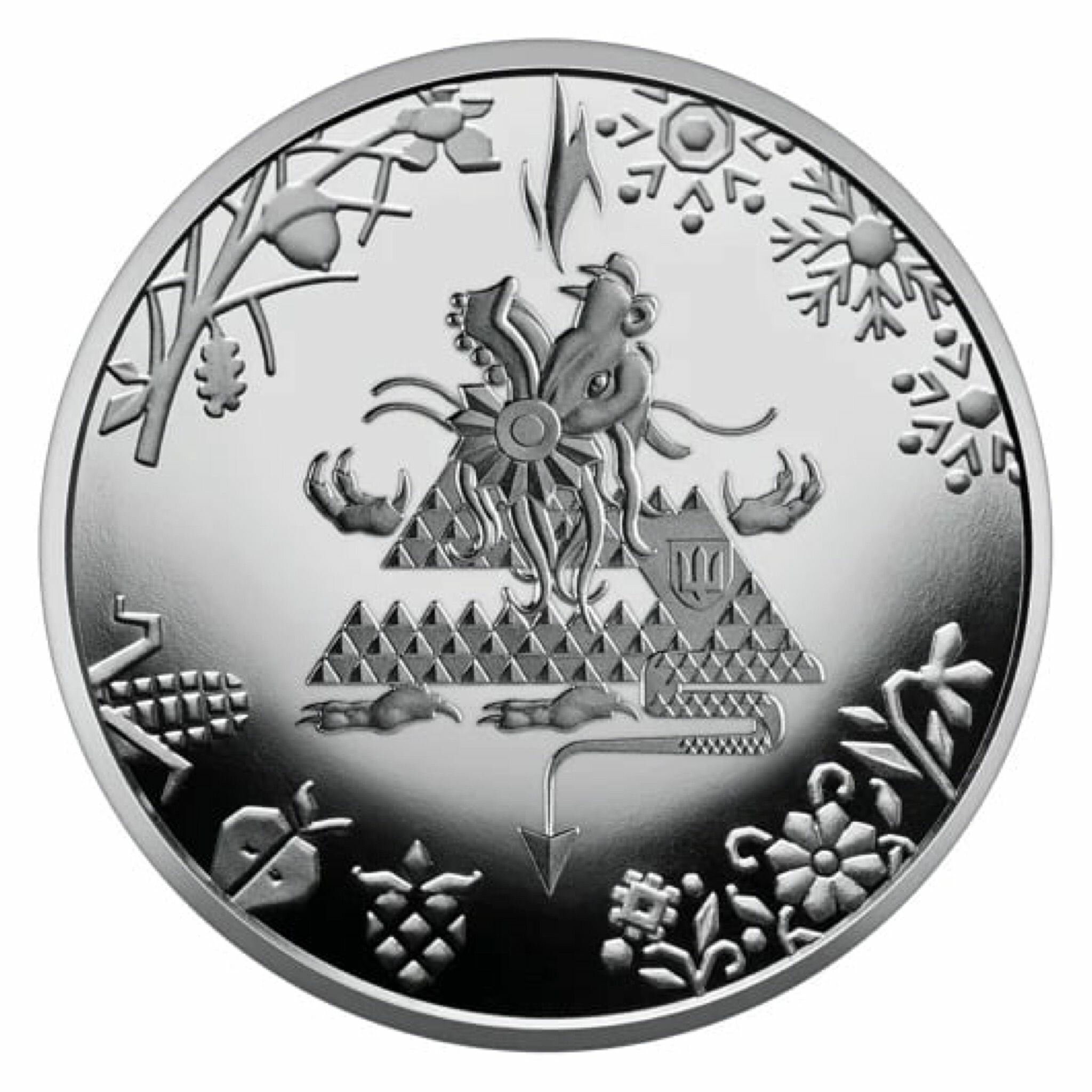 Монета 5 гривен Год дракона. Восточный календарь. Украина 2024 UNC