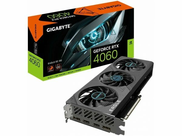 Видеокарта Gigabyte GeForce RTX 4060 EAGLE OC 8G 2460MHz PCI-E 4.0 8192Mb 17000MHz 128-bit 2xHDMI 2xDP GV-N4060EAGLE OC-8GD