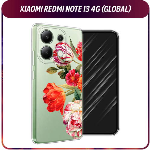 Силиконовый чехол на Xiaomi Redmi Note 13 4G (Global) / Сяоми Редми Нот 13 4G Весенний букет, прозрачный силиконовый чехол на xiaomi redmi note 13 4g global сяоми редми нот 13 4g львица королева прозрачный