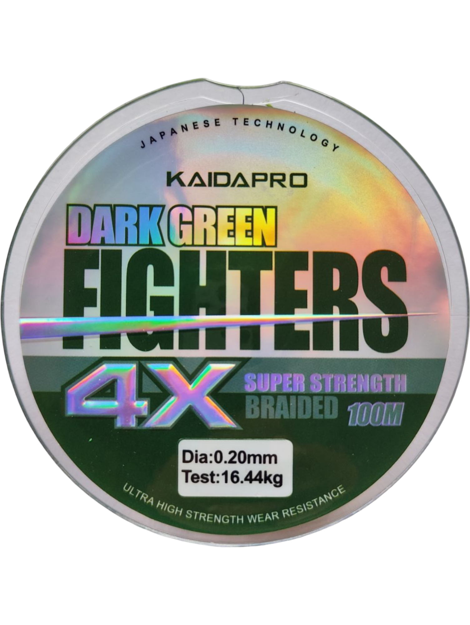 Плетеный шнур FIGHTERS 4X KAIDAPRO dark green 100m 0,20 мм 16,44кг