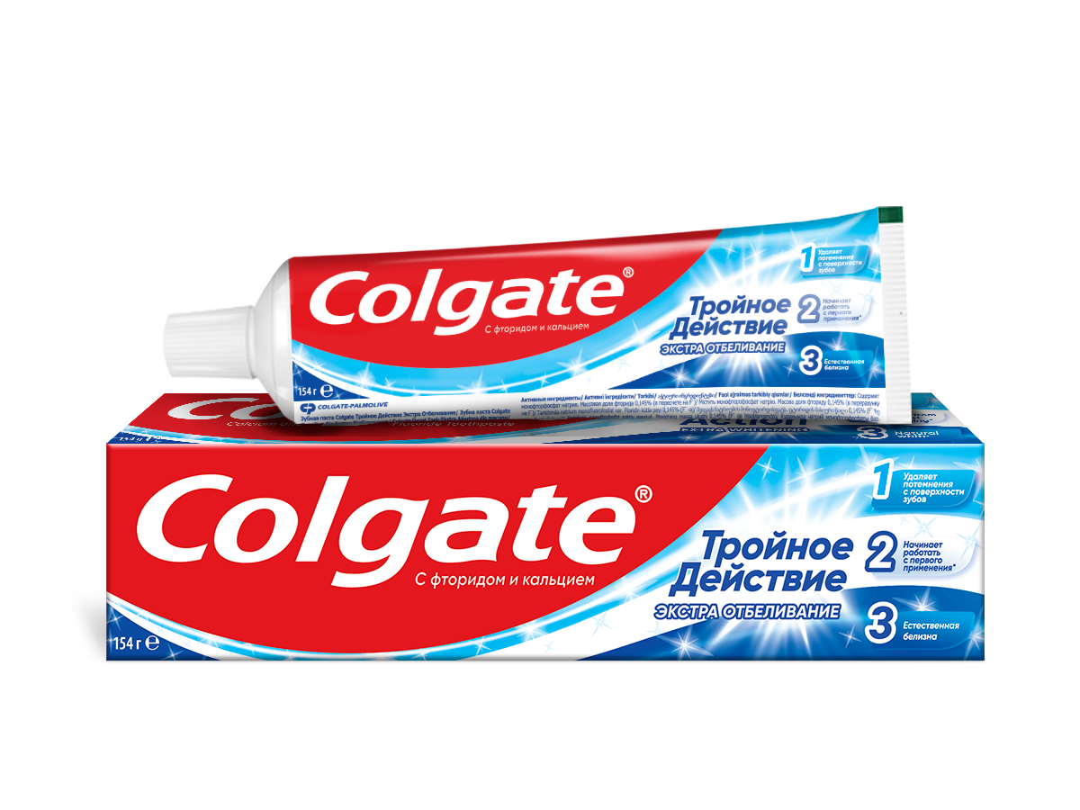 Зубная паста Тройное действие Экстра отбеливание ТМ Colgate (Колгейт)