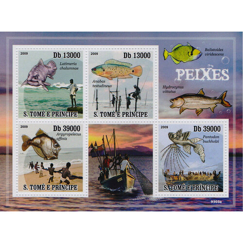 Почтовые марки Сан-Томе и Принсипи 2009г. Фауна - Рыбы Рыбы, Фауна MNH почтовые марки сан томе и принсипи 2006г водные животные рыбы кораллы морская фауна mnh