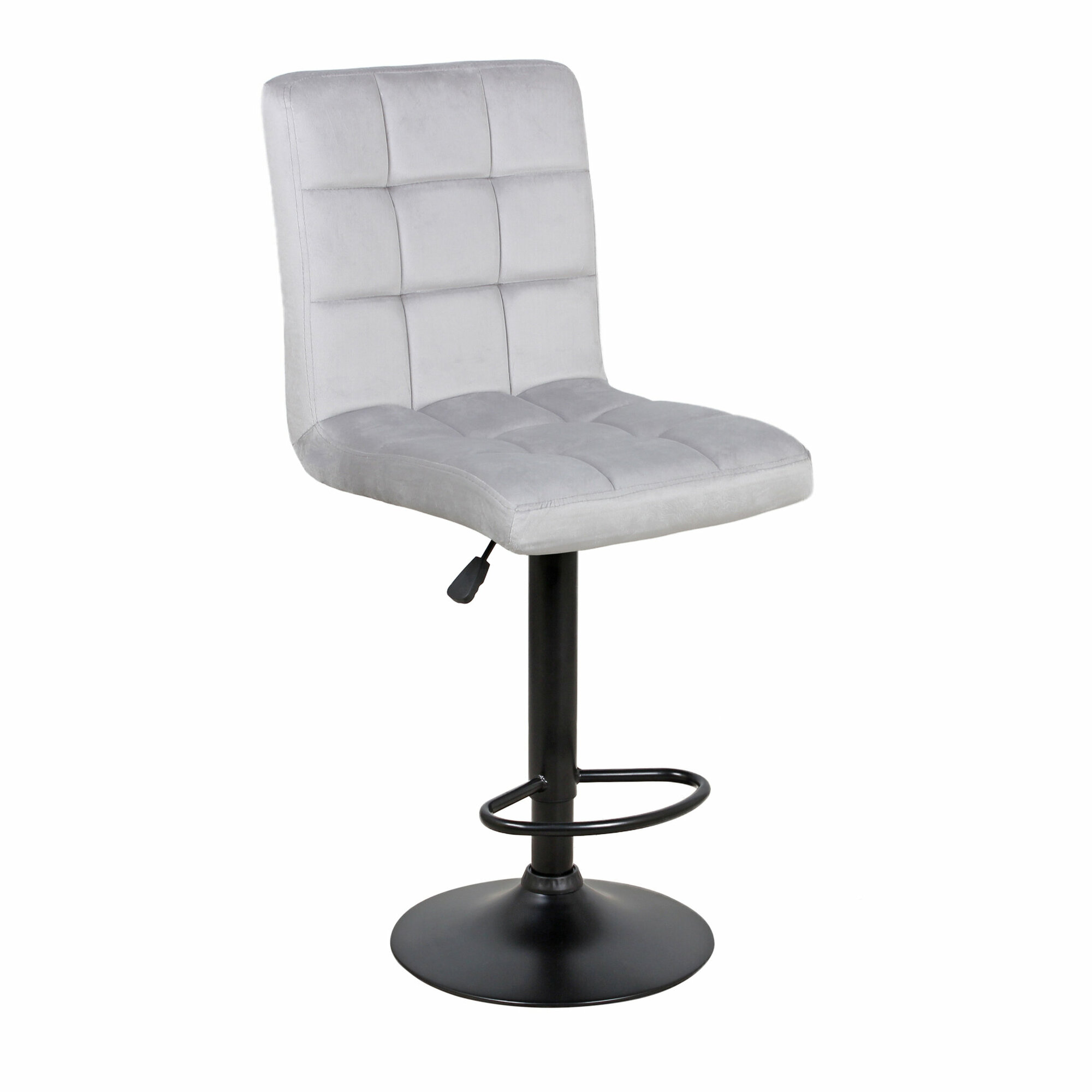 Стул барный ecoline Паркер WX-2517 цвет сиденья светло-серый, цвет основания черный