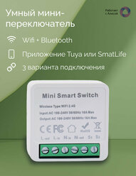 Умное реле Tuya Mini Switch 16А, WiFi + Bluetooth. Работает с Яндекс Алисой