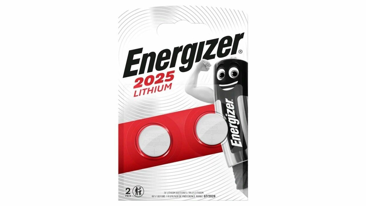 Батарейка литиевая CR2025 Energizer 3v, 2 шт.