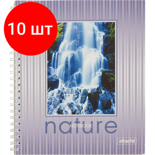 Комплект 10 штук, Тетрадь общая Attache,96л, клет, А5, мет. греб, обл. лак. карт комплект 5 штук тетрадь общая а5 96л клетка греб обл карт молекула воды 5диз тсг967277