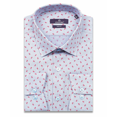 фото Рубашка poggino, размер xl (43-44 cm.), серый