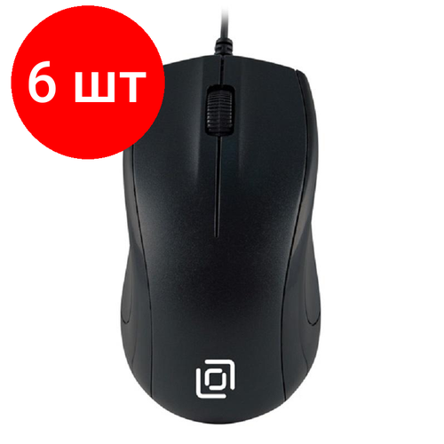 Комплект 6 штук, Мышь компьютерная Oklick 185V2 черный оптическая (1000dpi) USB (3but) мышь oklick 245m 471480 белый оптическая 1000dpi usb 3but