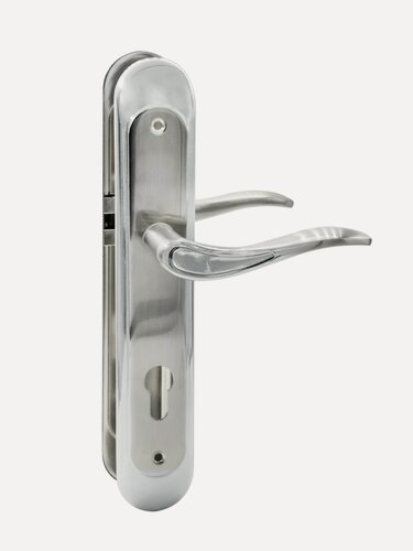 Изображение товара Дверные ручки на планке Loid 90-122 SN/CP серебристый, матовый хром, никель/хром (межосевое 85 мм)