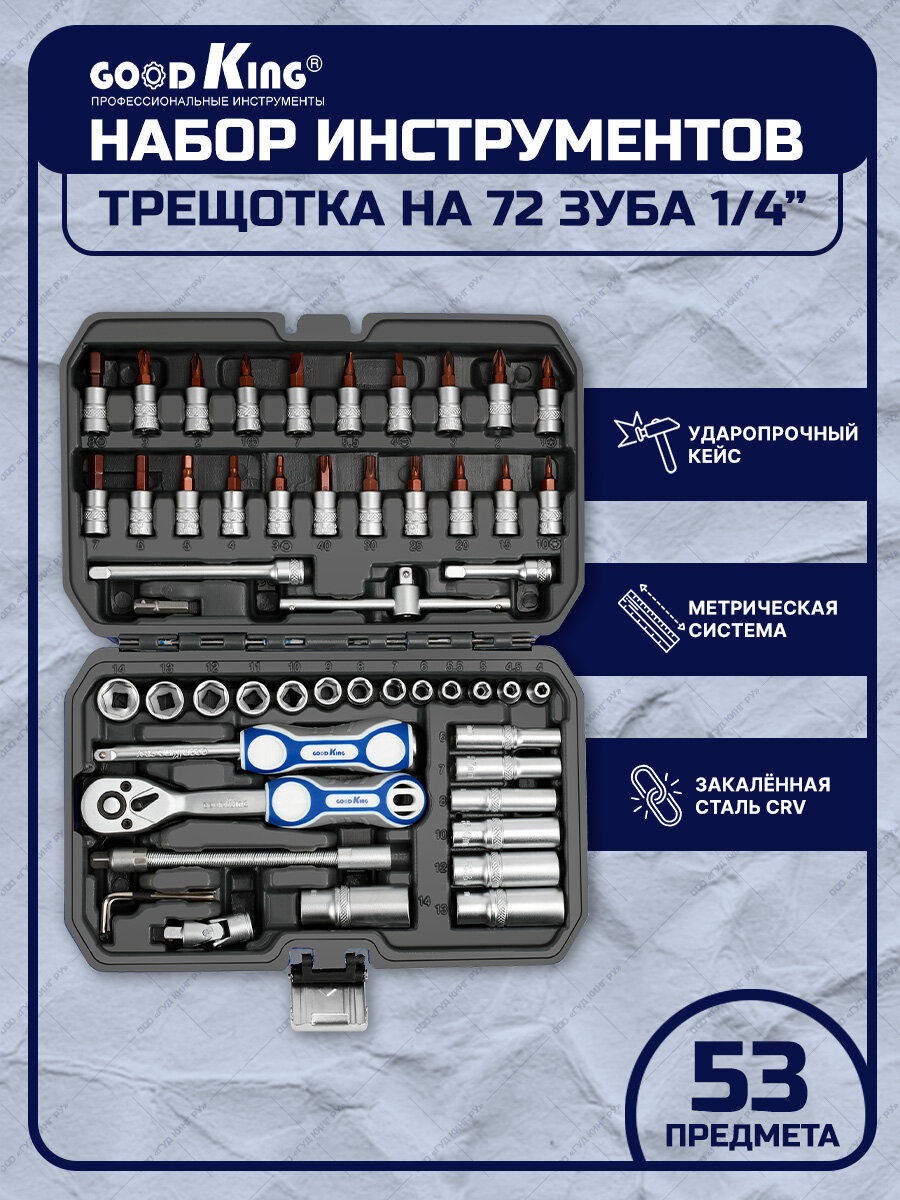 Для слесарных, ремонтных и точных работ GOODKING 10053, 53 предм.