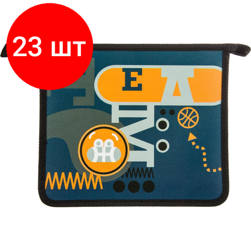 комплект 23 штук папка для тетрадей 1school animals а5 молния пластик пт 735 Комплект 23 штук, Папка для тетрадей №1School Team оранжевый, А5, молния, пластик, ПТ-735