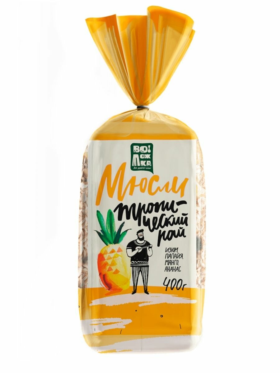Мюсли «Тропический рай» 400г (изюм, папайя, манго, ананас)
