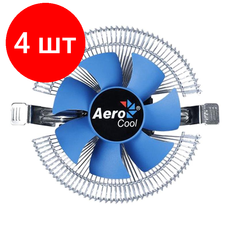 Комплект 4 штук, Кулер Aerocool VERKHO I PWM для 1151/1200 4-pin 12-30dB Al 90W 190gr Ret