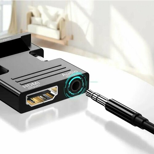 Переходник - адаптер HDMI - VGA с аудио выходом 3,5 mm конвертер переходник hdmi to vga звук audio jack черный