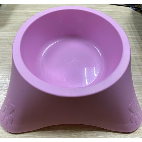 Пластиковая миска для собак, объем 1,4 литра, розовая