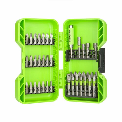 Набор бит торцевых головок и адаптеров в кейсе Greenworks Арт 2944207 40 шт 1490₽