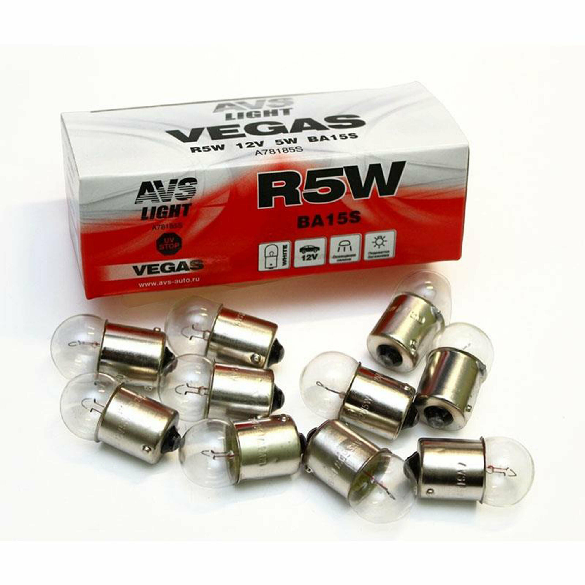 Лампа AVS Vegas 12V R5W(BA15S) BOX(10 шт.)