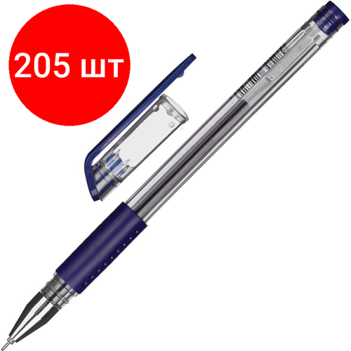 Комплект 205 штук, Ручка гелевая неавтомат. Attache Gelios-030 синий, игольч,0.5мм, манж ручка гелевая неавтоматическая attache gelios 030 синий игольчатый 0 5мм 3 штуки