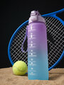 Шейкер спортивный с трубкой 1000 мл, бутылка для питья воды 1 литр, фиолетовый