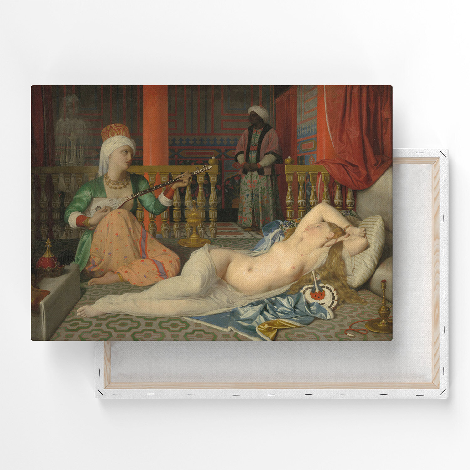 Картина на холсте, репродукция / Odalisque with a Slave / Жан Огюст Доминик Энгр / Размер 30 x 40 см