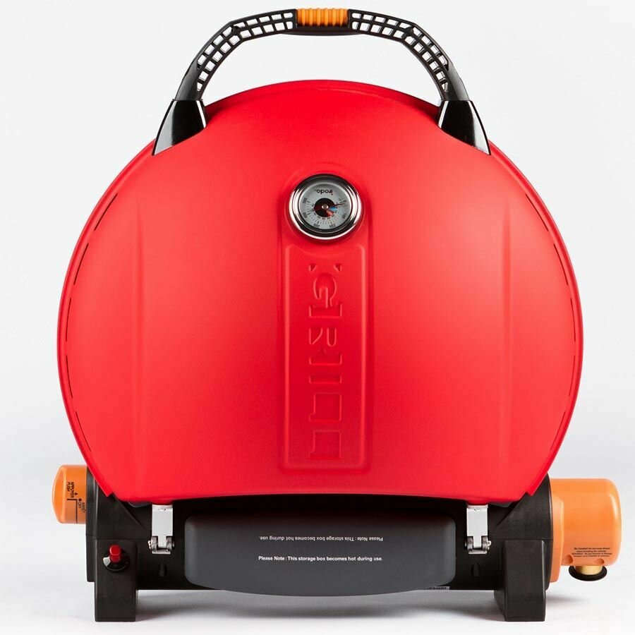 Компактный газовый гриль O-Grill 800T красный + адаптер А, мощность 3.6 кВт, вес 11.7 кг