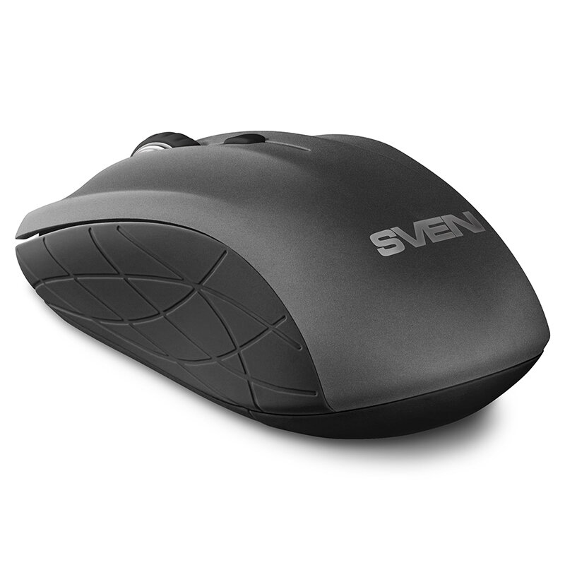 Мышь Wireless Sven RX-230W серая (2,4 GHz, 3+1кл., 800-1600DPI, Soft Touch, блистер) - фото №3