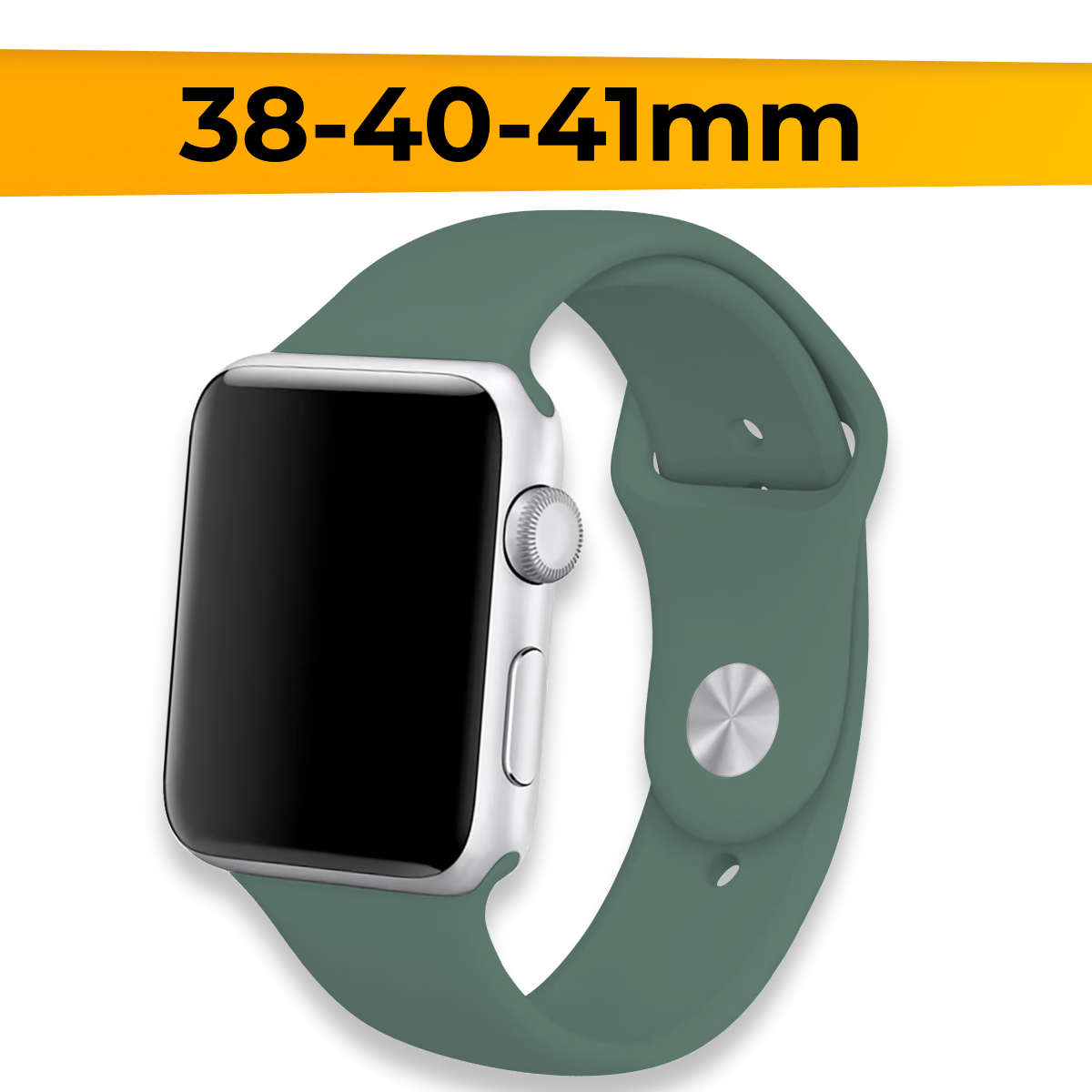 Силиконовый ремешок для Apple Watch 38-40-41mm / Спортивный сменный браслет для умных смарт часов Эппл Вотч 1-9 Series и SE / Dark Olive