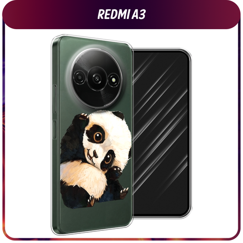 силиконовый чехол на xiaomi redmi a3 poco c61 сяоми редми а3 поко с61 неприемлемый контент прозрачный Силиконовый чехол на Xiaomi Redmi A3/Poco C61 / Сяоми Редми А3/Поко С61 Большеглазая панда, прозрачный