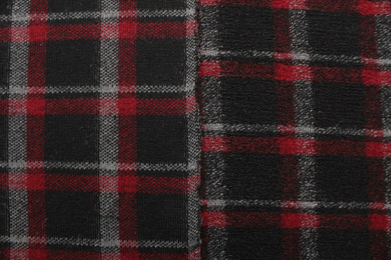 Ткань Лоден шерстяной с густым ворсом чёрно-вишнёвый с рисунком в клетку, ш145см, 0,5 м
