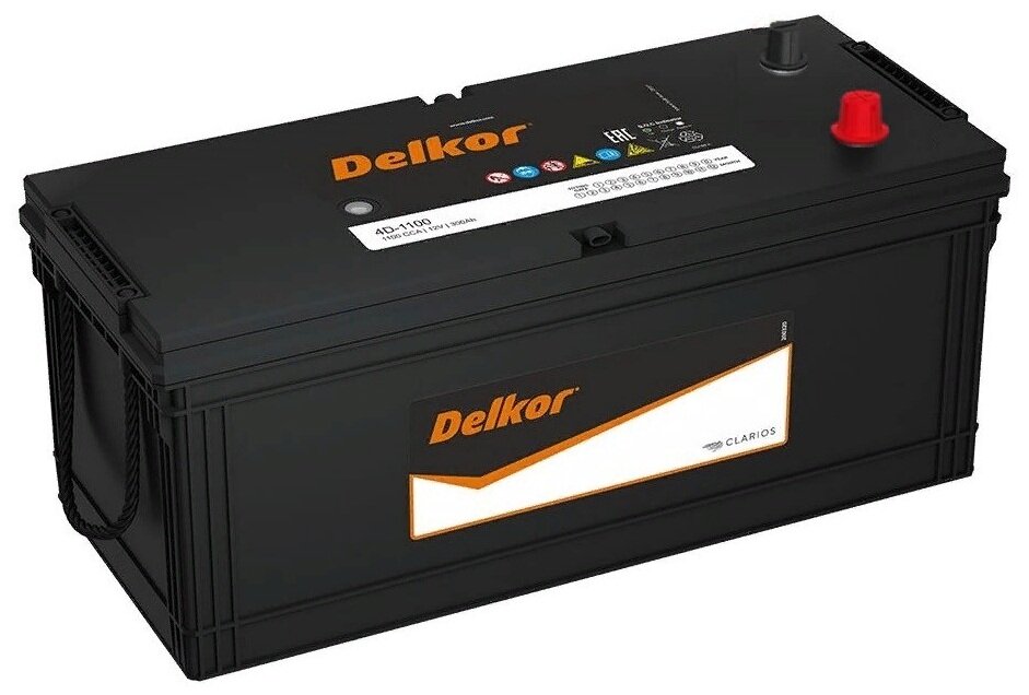Аккумулятор автомобильный DELKOR 4D-1100R 200 А/ч 1100 А прям. пол. (3) Евро авто (507х213х231) 200.3