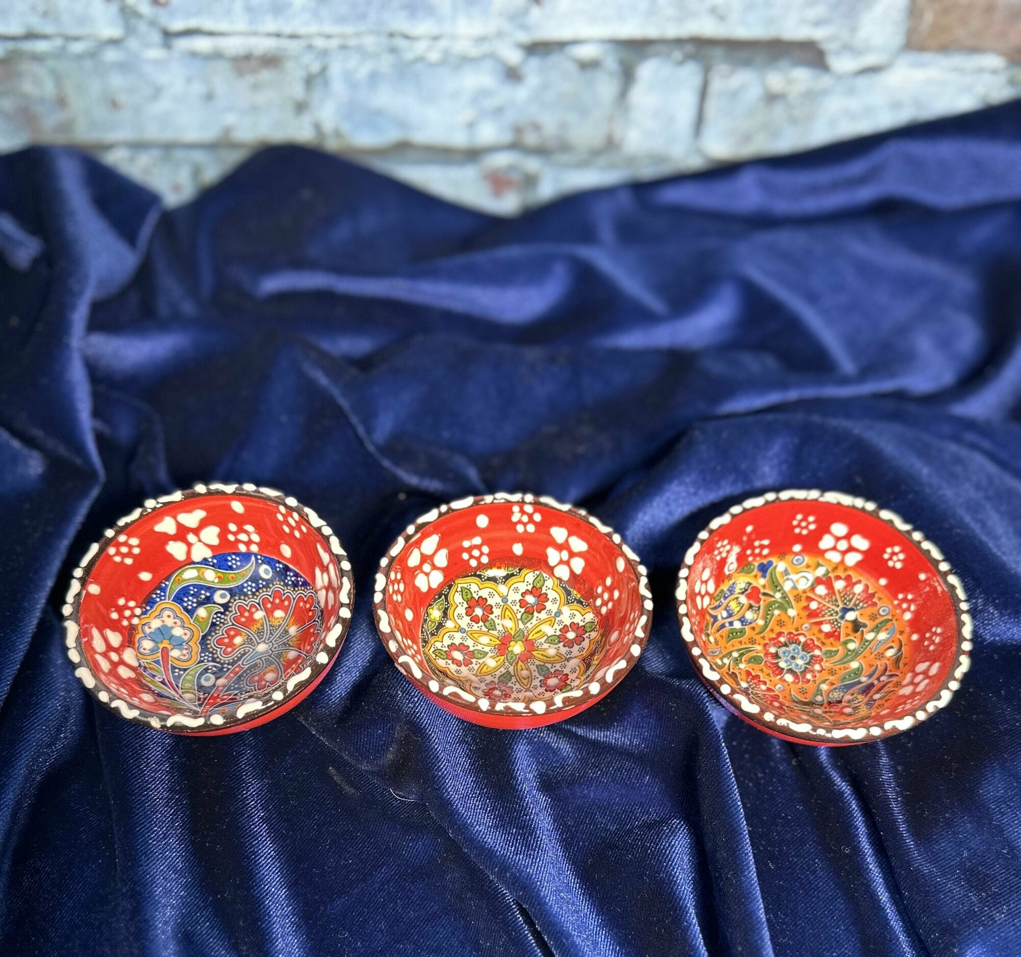 фото Комплект пиал с росписью турецких 8 см (из трех штук)