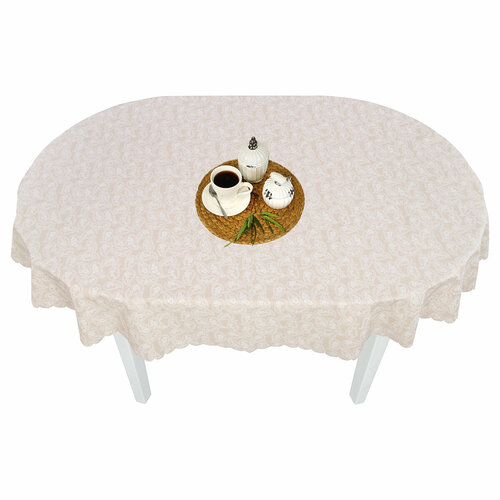 Скатерть на стол овальная водоотталкивающая Maifon Сетриоли 180x140см