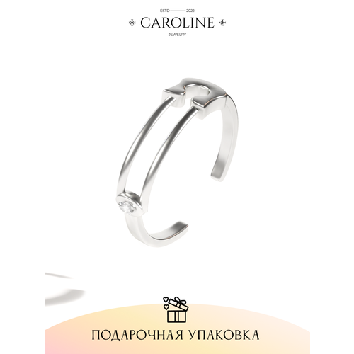 фото Кольцо caroline jewelry, безразмерное, серебряный