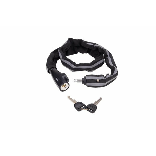Oyyo Велозамок OYYO CN02 (6x1000мм) цепь с ключом, цвет Черный-Серебристый